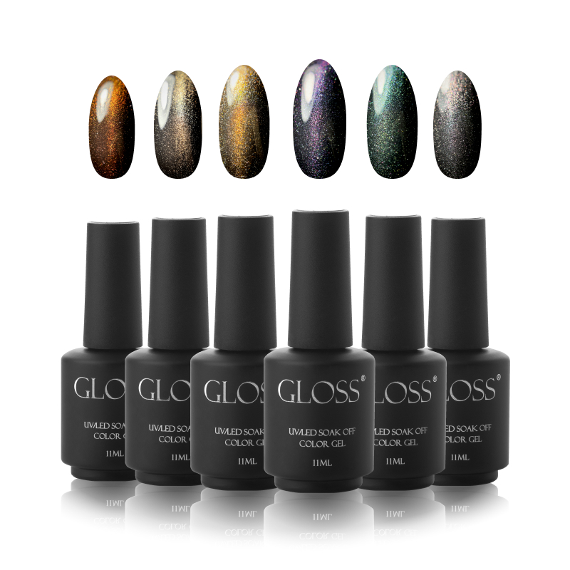 GLOSS Color gel set "Cat eye", 6 pcs (11 ml)